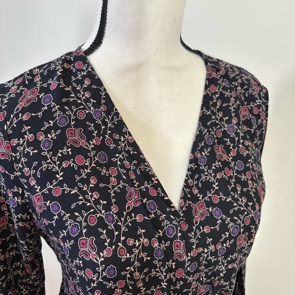 Motherhood sz lg black background and a mini floral print Faux wrap front - Picture 2 of 14